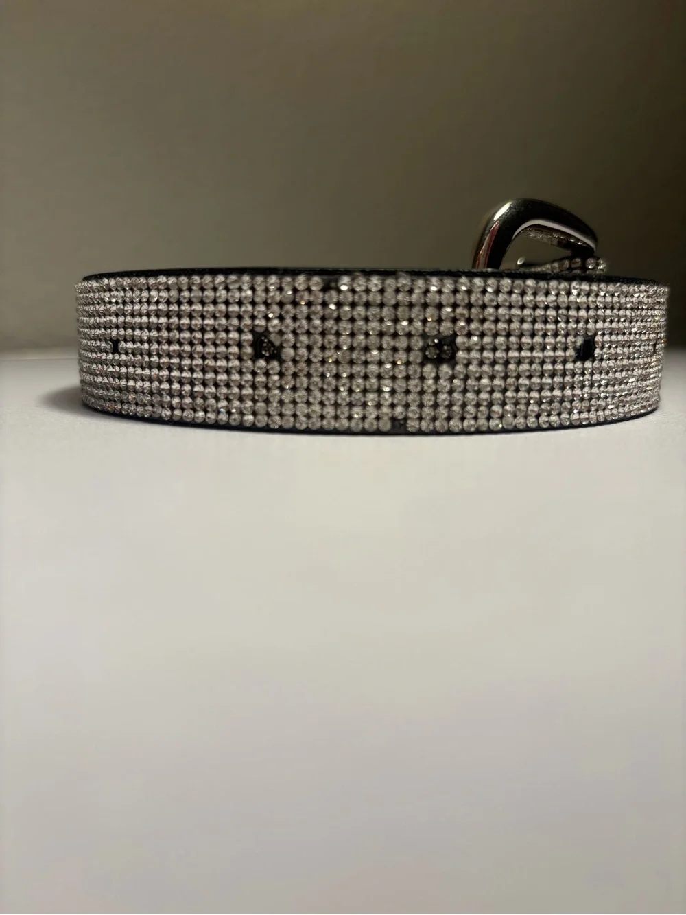 Belt Rhinestone-Embellished Silver Women’s Belt